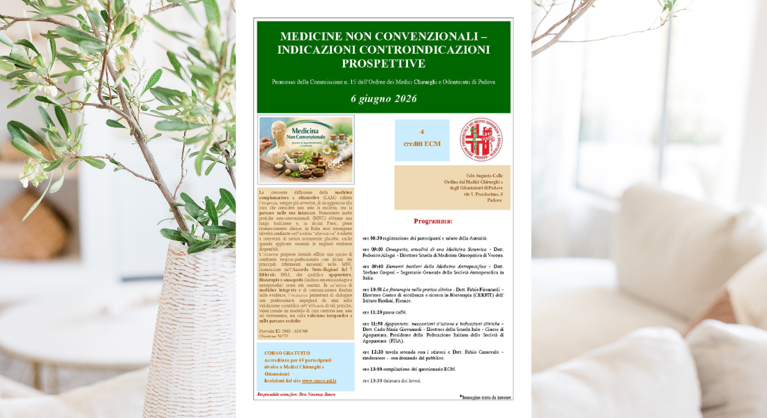 Clicca per accedere all'articolo Medicine non convenzionali: Indicazioni - controindicazioni - prospettive